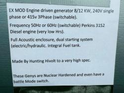 EX MOD ENGINE DRIVEN GENERATOR*C/W SINGLE OR 3PHASE*VIDEO*