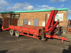 HERBST 19 TONNE LOW LOADER TRAILER*C/W ATLAS AK100.1 CRANE*VIDEO*