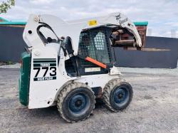 BOBCAT 773 HIGH LIFT TURBO SKIDSTEER*C/W PALLET TINES*VIDEO*