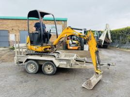 JCB 8014CTS EXCAVATOR*C/W DOUBLE AXLE PLANT TRAILER*YEAR 2010*VIDEO*