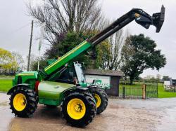 JOHN DEER 3215 4WD TURBO TELEHANDLER C/W PIN & CONE HEAD STOCK *VIDEO*