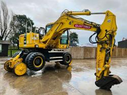 KOMATSU PW160ES-7K 4WD WHEELED EXCAVATOR C/W QUICK HITCH & RAILWAY GEAR *VIDEO*