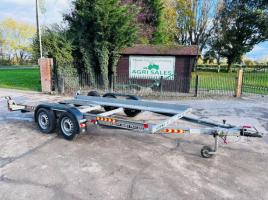 BRIAN JAMES TWIN-AXLE CAR TRANSPORTER TRAILER C/W LOADING RAMPS *VIDEO*