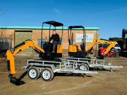 *NEW*JPC HT12 EXCAVATOR*CHOICE OF 2*C/W TWIN AXLE TRAILER*VIDEO*
