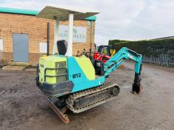 YANMAR B12 RUBBER TRACKED MINI EXCAVATOR*C/W BUCKET*VIDEO*