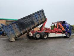 VOLVO FE320 HOOK LOADER LORRY*C/W PALFINGER CRANE*VIDEO*