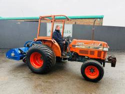 KUBOTA L4150 4WD TRACTOR*C/W RYETECH FLAIL MULCHER*VIDEO*