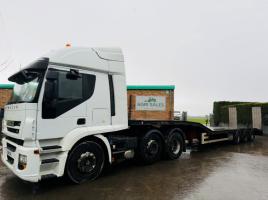 IVECO TRACTOR UNIT*C/W KING LOW LOADER TRAILER, RAMPS AND WINCH*VIDEO*