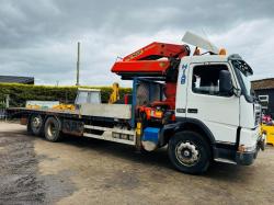 VOLVO FM7-12 FLAT BED LORRY*C/W PALFINGER PK23080 CRANE*VIDEO*
