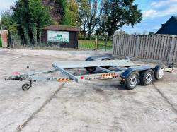 BRIAN JAMES TWIN-AXLE CAR TRANSPORTER TRAILER C/W LOADING RAMPS *VIDEO*