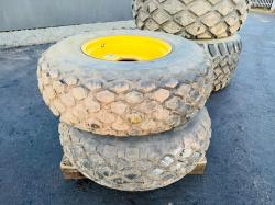 SET OF WHEELS AND TURF TYRES TO SUIT JOHN DEERE TRACTOR*8 STUD*VIDEO*