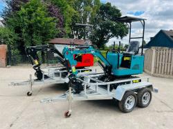 UNUSED JPC PC10 EXCAVATOR * YEAR 2023, CHOICE OF 2* C/W TWIN AXLE TRAILER*VIDEO*