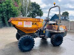 TEREX 3000 4WD SWIVEL TIP DUMPER C/W ROLE BAR & KUBOTA ENGINE *VIDEO*