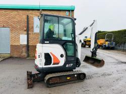 BOBCAT E17 EXCAVATOR*1503 HOURS*YEAR 2019*C/W BUCKET*VIDEO*