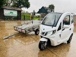 YINJIAN BATTERY POWERED TRICYCLE *YEAR 2021, ROAD REGISTERED* C/W TRAILER *VIDEO*
