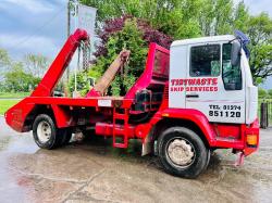 MAN 18.225 4X2 SKIP LORRY  C/W MANUAL GEAR BOX & TELESCOPIC ARMS *VIDEO*