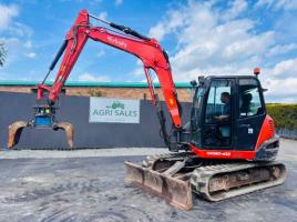 KUBOTA KX080-4A2 EXCAVATOR* YEAR 2021*C/W SELECTOR GRAB*VIDEO*