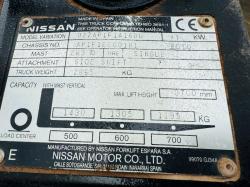 NISSAN 16 PETROL/GAS FORKLIFT*C/W SIDESHIFT*YEAR 2010*VIDEO*