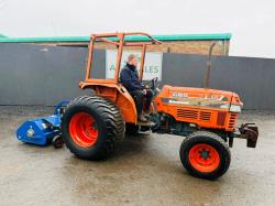 KUBOTA L4150 4WD TRACTOR*C/W RYETECH FLAIL MULCHER*VIDEO*