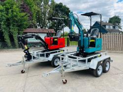 UNUSED JPC PC10 EXCAVATOR * YEAR 2023, CHOICE OF 2* C/W TWIN AXLE TRAILER*VIDEO*