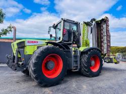 CLAAS XERION 3300 TRACTOR*C/W DEMOUNTABLE CLAAS 3300 TRIPLE MOWERS*VIDEO*