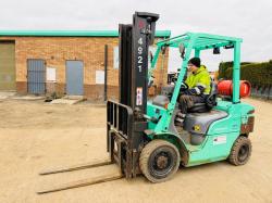 MITSUBISHI FG25NT CONTAINER SPEC FORKLIFT*C/W PALLET TINES*YEAR 2015*VIDEO*
