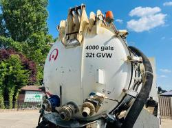 VOLVO FM12 8X4 DOUBLE DRIVE VACUM TANKER LORRY *4000 GAL CAPACITY*VIDEO*