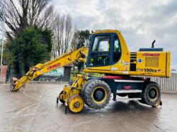 KOMATSU PW150ES-6K 4WD WHEELED EXCAVATOR C/W QUICK HITCH & RAILWAY GEAR *VIDEO*