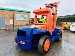HYSTER 2 STAGE MASTED FORKLIFT*C/W DUEL WHEELS*VIDEO*
