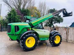 JOHN DEER 3215 4WD TURBO TELEHANDLER C/W PIN & CONE HEAD STOCK *VIDEO*