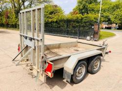 INDESPENSION TWIN AXLE 8FT X 4FT PLANT TRAILER *YEAR 2007* C/W LOADING RAMP 