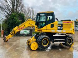 KOMATSU PW160ES-7K 4WD WHEELED EXCAVATOR C/W QUICK HITCH & RAILWAY GEAR *VIDEO*