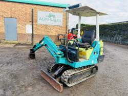 YANMAR B12 RUBBER TRACKED MINI EXCAVATOR*C/W BUCKET*VIDEO*