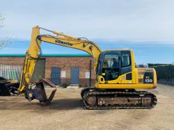 KOMATSU PC130-8 EXCAVATOR*C/W ROTATING SELECTOR GRAB*YEAR 2012*VIDEO*
