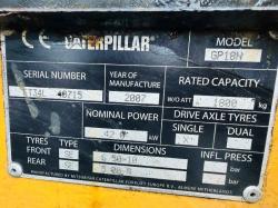 CATERPILLAR GP18N CONTAINER SPEC FORKLIFT*C/W PALLET TINES*VIDEO*