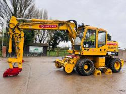 O&K MH5Z 4WD WHEELED EXCAVATOR C/W RAILWAY GEAR & 4 X SUPPORT LEGS *VIDEO*