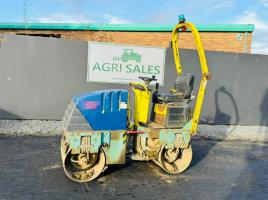 AMMANN AV12-2 DOUBLE DRUM ROLLER*TURNS OVER DIESEL ISSUES*VIDEO*