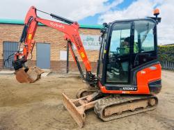 KUBOTA KX030-4 EXCAVATOR*C/W TILT BUCKET*2296 HOURS*YEAR 2019*VIDEO*