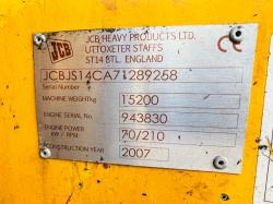 JCB JS145 TRACKED EXCAVATOR C/W REVERSE CAMERA & QUICK HITCH 