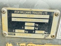 IFOR WILLIAMS TRI AXLE 14FT X 7FT CATTLE TRAILER*C/W 2 PARTITIONS*VIDEO*