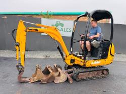 JCB 801.4 MINI EXCAVATOR*C/W LONG BOOM & 4 BUCKETS*READING 1174 HOURS*VIDEO*