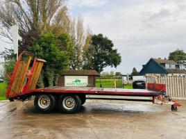 TWIN AXLE DRAG TRAILER * 23 FOOT LONG * C/W HYDRAULIC RAMPS *VIDEO*