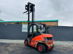 LINDE H40D 2 STAGE MASTED FORKLIFT*YEAR 2008*C/W ROTATING TINES*VIDEO*