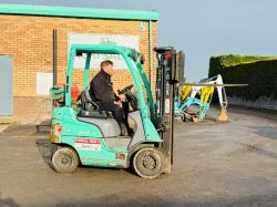 MITSUBISHI FG18N FORKLIFT*C/W SIDESHIFT AND PALLET TINES*VIDEO*