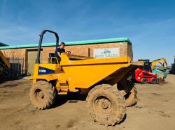 THWAITES 6 TONNE STRAIGHT TIP DUMPER*3141 HOURS*VIDEO*