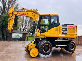 KOMATSU PW160ES-7K 4WD WHEELED EXCAVATOR C/W QUICK HITCH & RAILWAY GEAR *VIDEO*