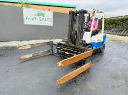 HYSTER H2.50XM FORKLIFT*C/W HYDRAULIC ROTATING BAIL GRAB*VIDEO*