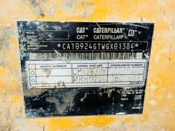 CATERPILLAR 924G LOADING SHOVEL*C/W BUCKET*VIDEO*