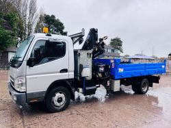 MITSUBISHI CANTER 7C18 4X2 TIPPER LORRY C/W HIAB CRANE *VIDEO*