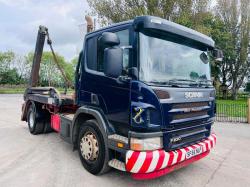 SCANIA P230 4X2 SKIP LORRY C/W MANUAL GEAR BOX & PUSH OUT ARMS *VIDEO*